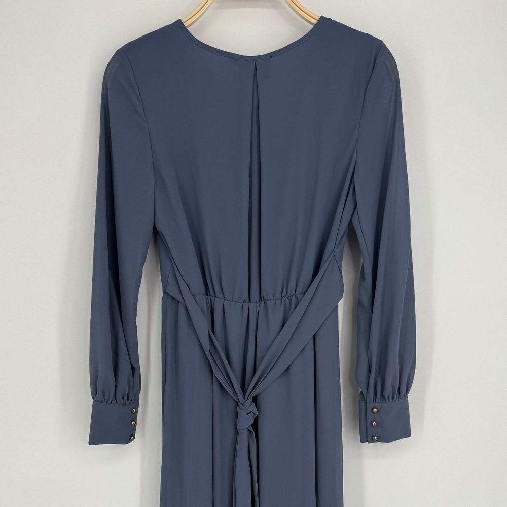 Baltic Born Lydia Maxi Dress Small Slate Blue Long Sleeve Formal Elegant Event - Picture 7 of 10
